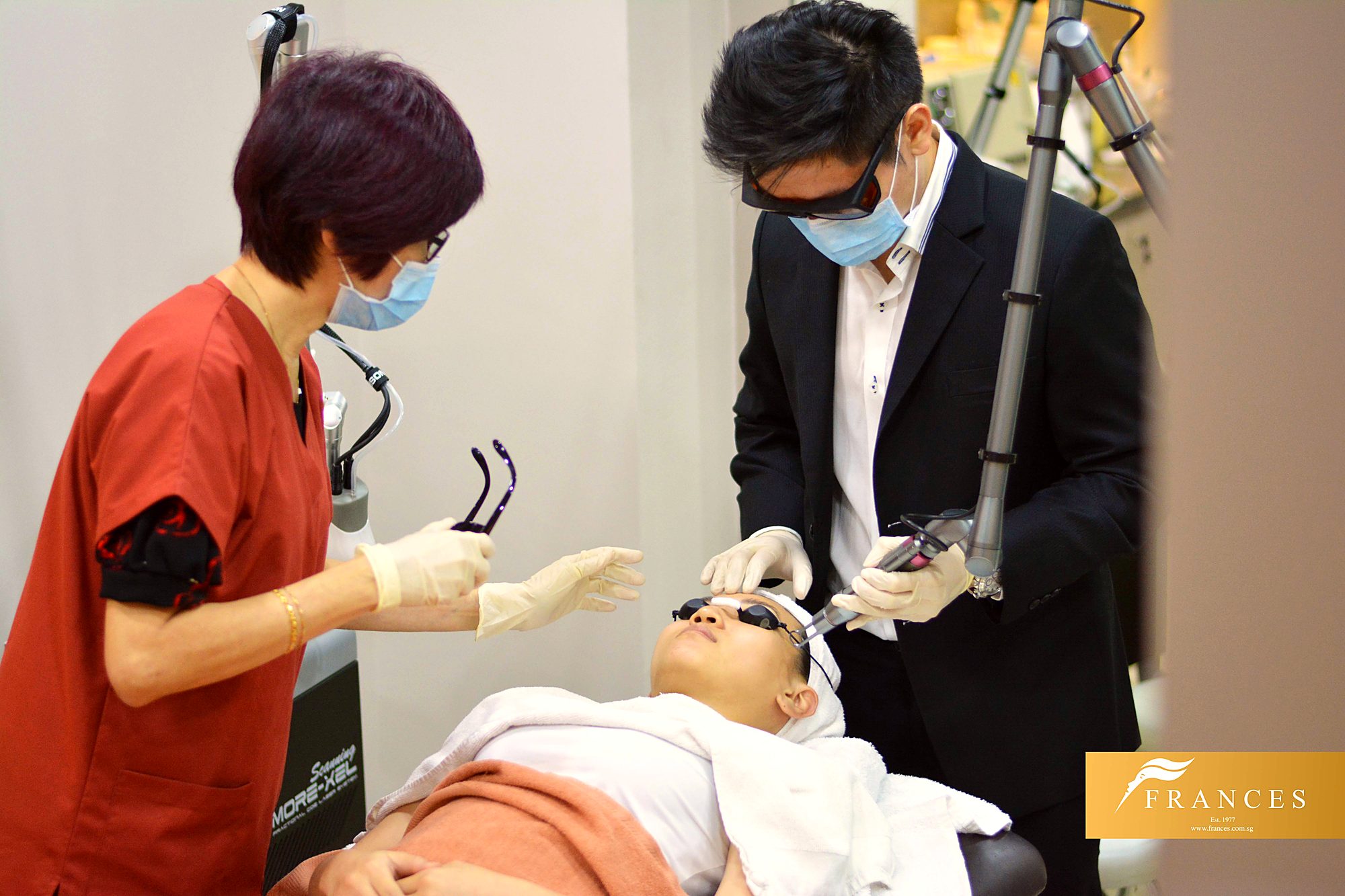 Doctor-led laser treatment in progress at Frances Medical & Aesthetic Clinic